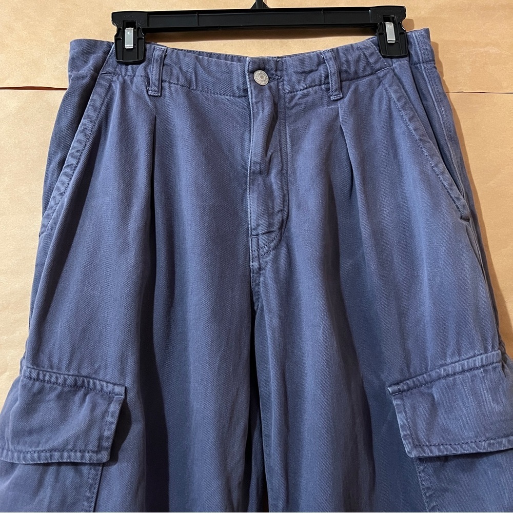 Women's Blue Cargo Pants - Picture 4 of 16